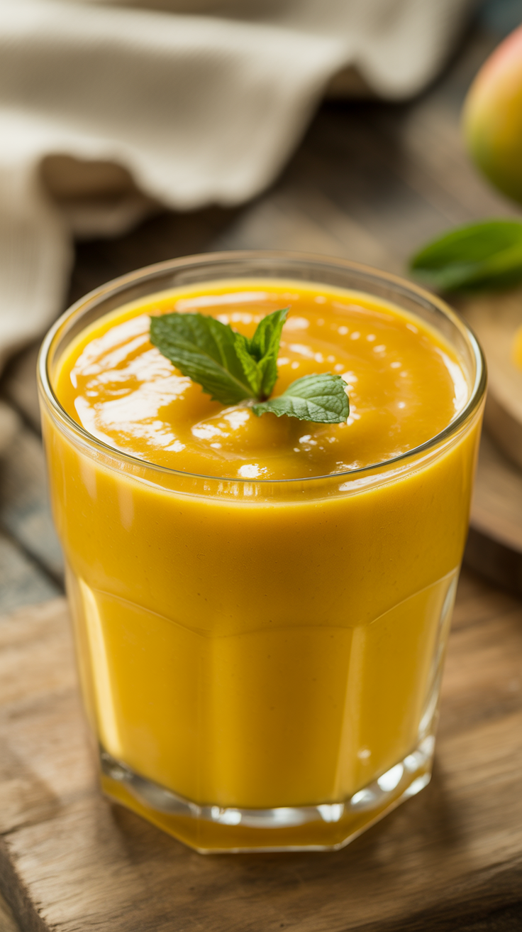 Mango Smoothie for Kids - mango smoothie in blender