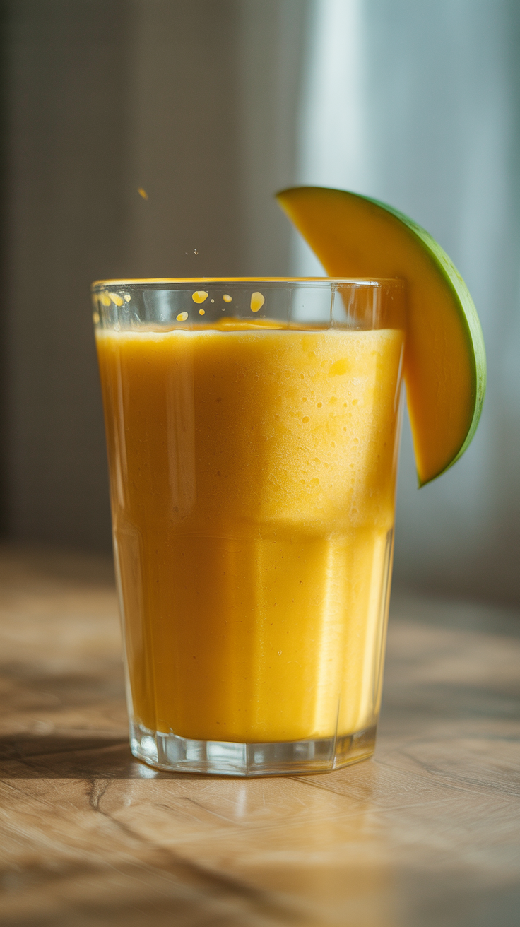 Mango Smoothie for Kids - mango smoothie with straw