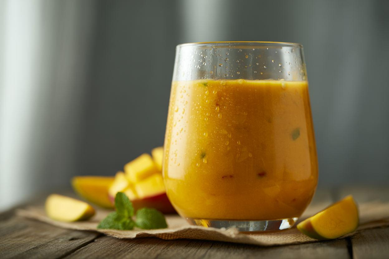 Mango Smoothie with Greek Yogurt - mango smoothie glass