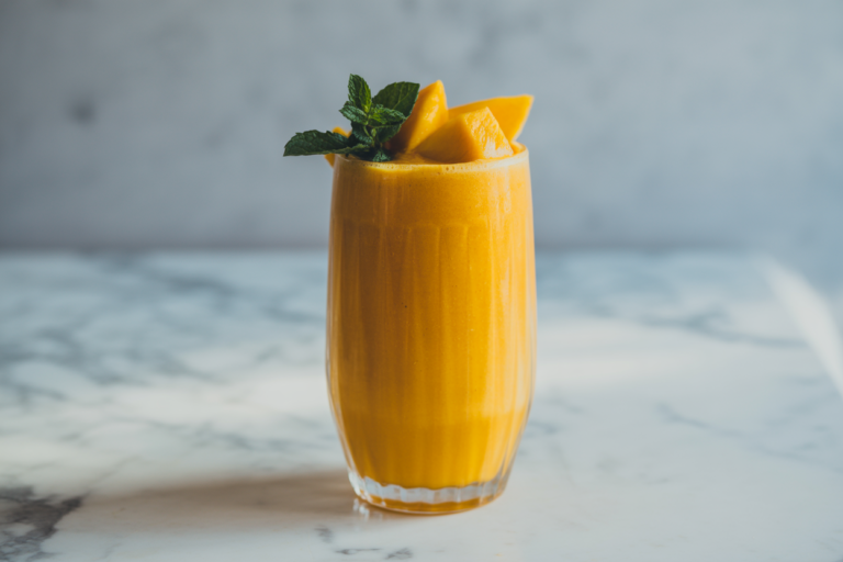 Mango Smoothie with Ice Cream - mango smoothie glass