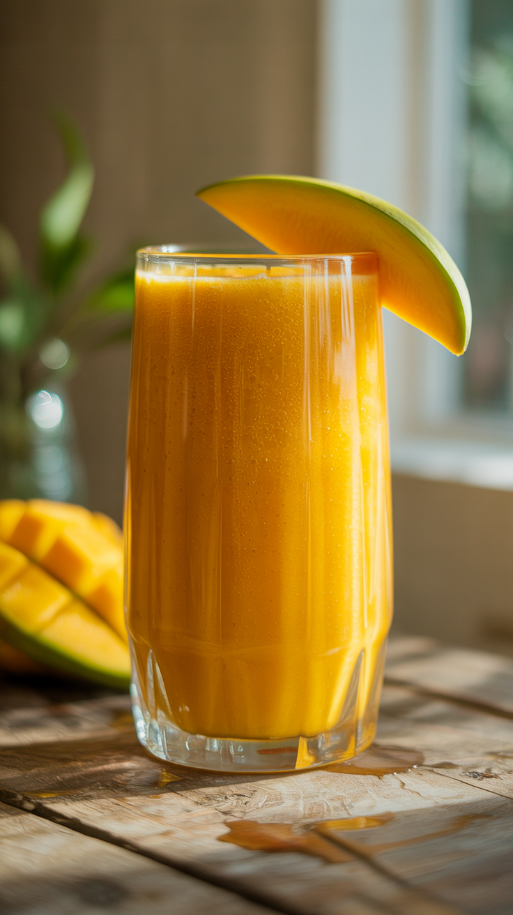 Mango Smoothie with Oats - mango smoothie blender
