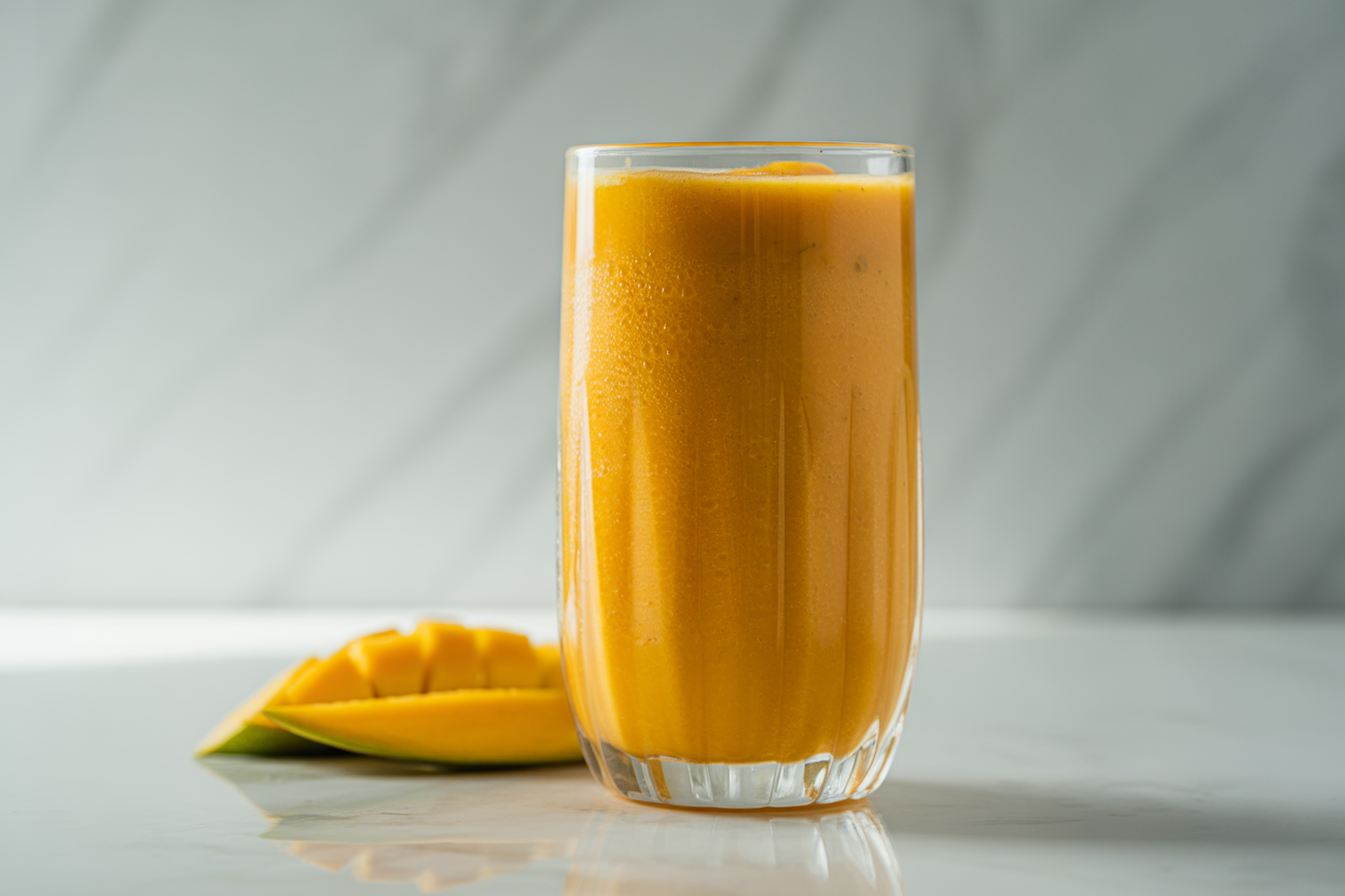 Mango Smoothie with Orange Juice - mango smoothie glass