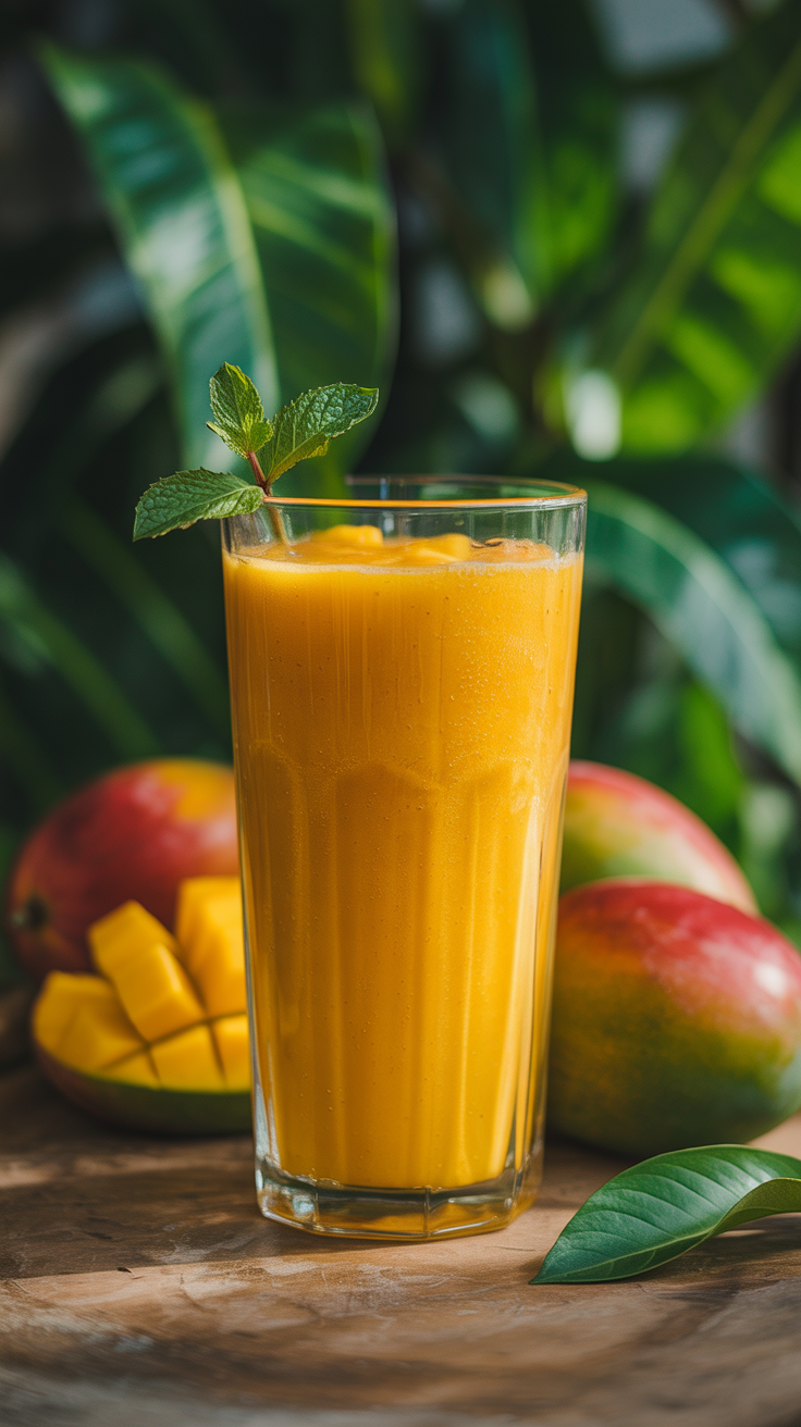 Mango Smoothie with Pineapple Juice - mango smoothie blender