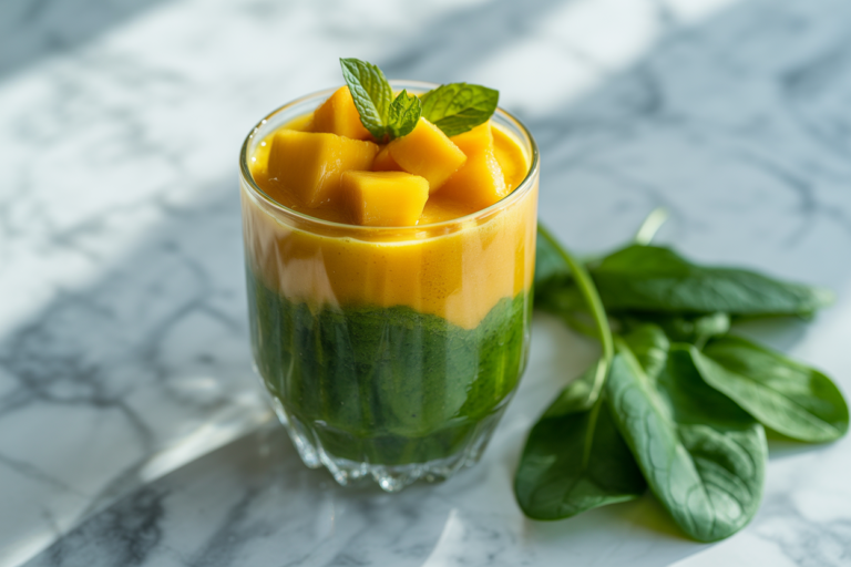 Mango Smoothie with Spinach - mango spinach smoothie