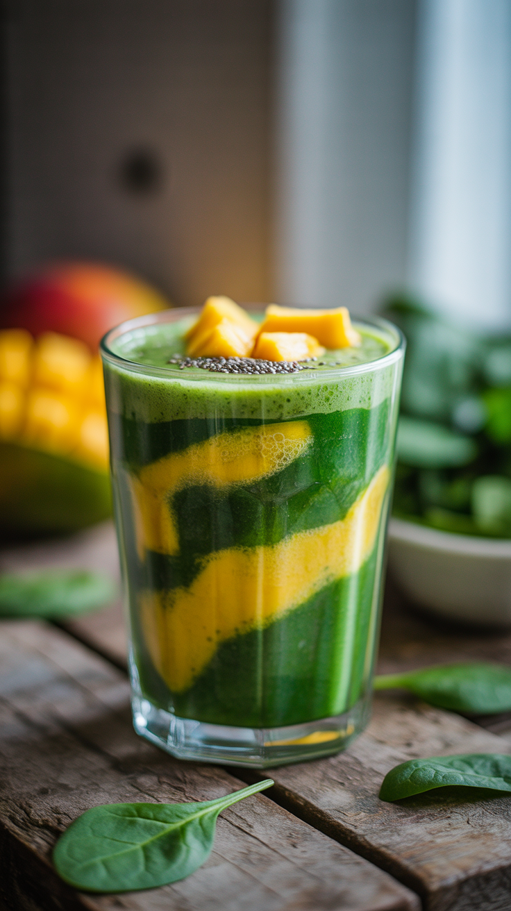 Mango Smoothie with Spinach - mango spinach smoothie