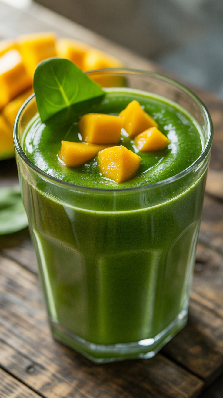 Mango Smoothie with Spinach - mango spinach smoothie