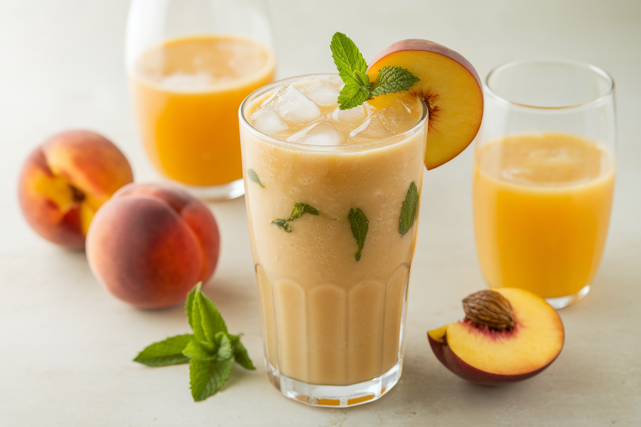 Peach Iced Tea Smoothie for a Sweet Southern Summer Vibe - peach iced tea smoothie
