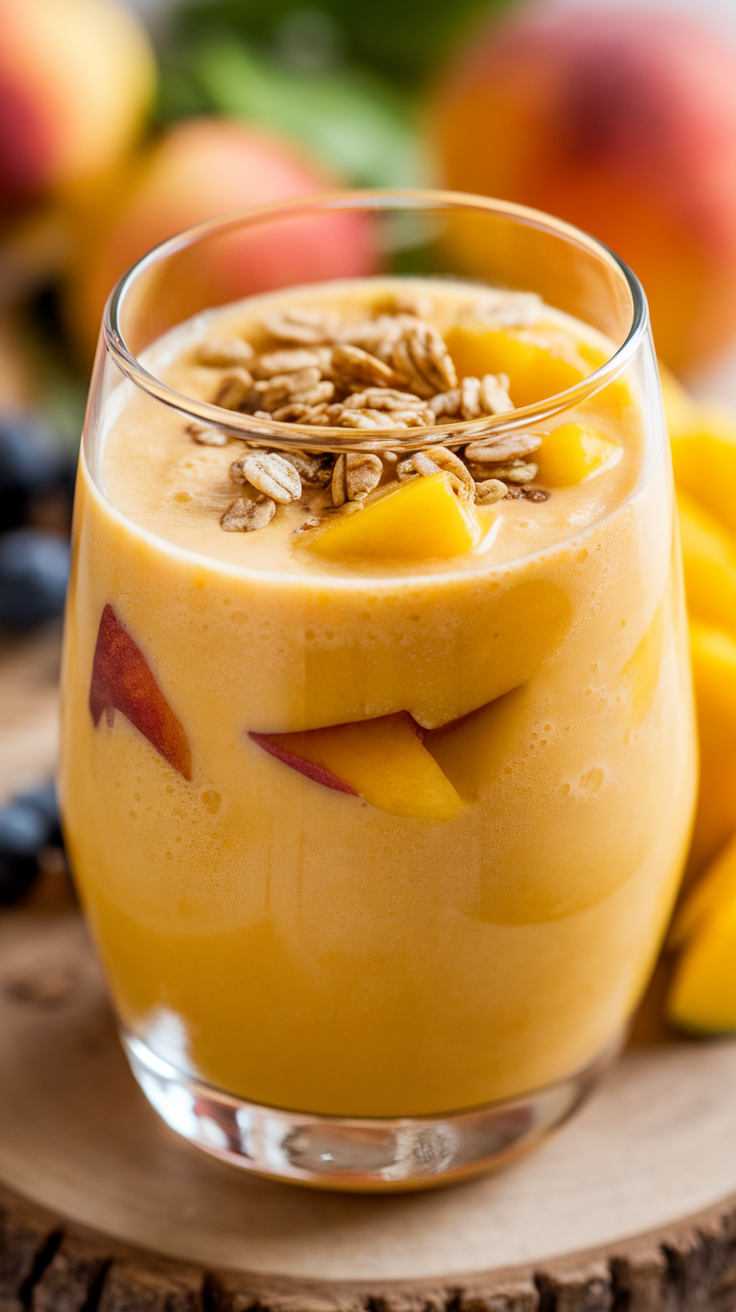 Peach Mango Smoothie That Tastes Like Summer in a Glass - peach mango smoothie blender