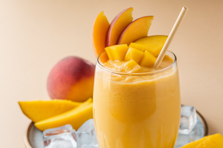 Peach Mango Smoothie That Tastes Like Summer in a Glass - peach mango smoothie glass