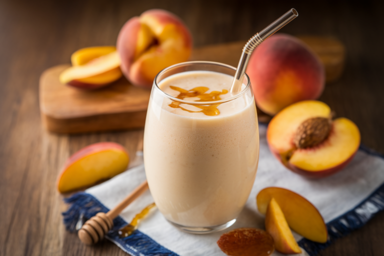 Peach Vanilla Smoothie That Tastes Like a Summer Milkshake - peach vanilla smoothie