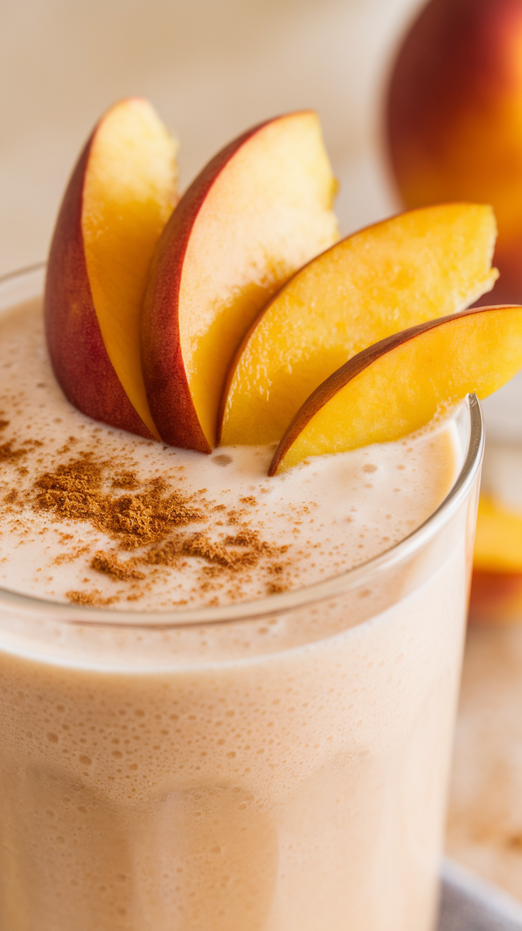 Peach Vanilla Smoothie That Tastes Like a Summer Milkshake - peach vanilla smoothie