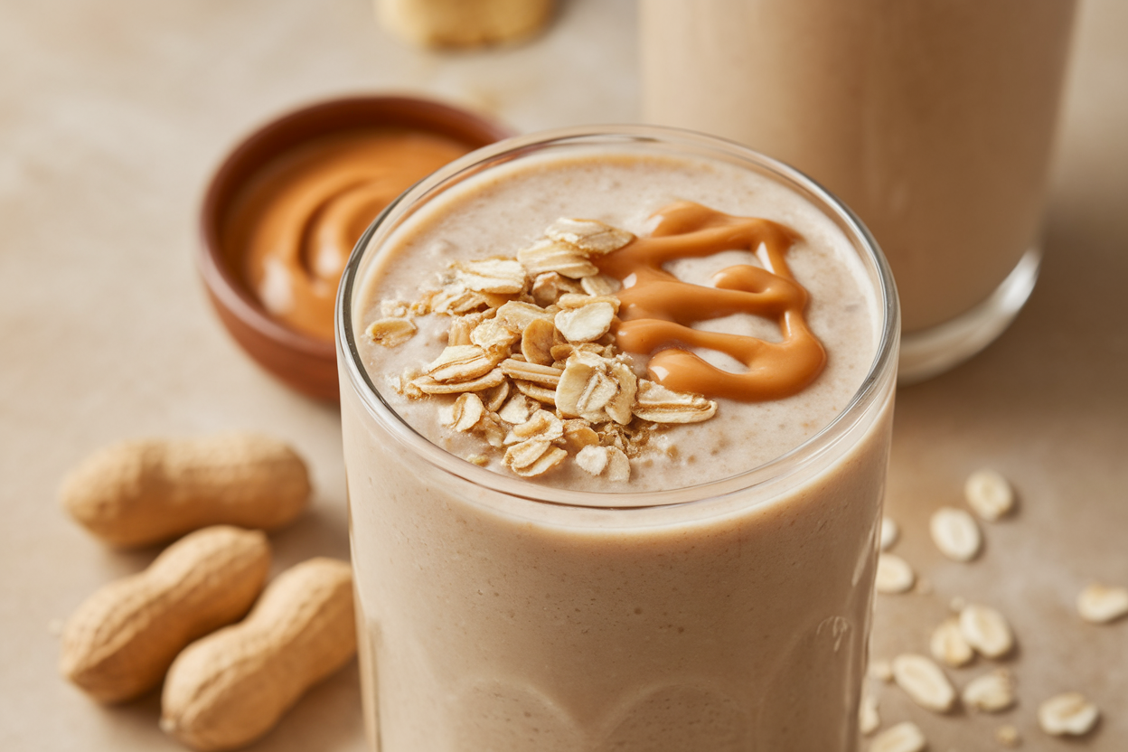 Peanut Butter Oatmeal Smoothie for a Filling Breakfast in Minutes - peanut butter oatmeal smoothie
