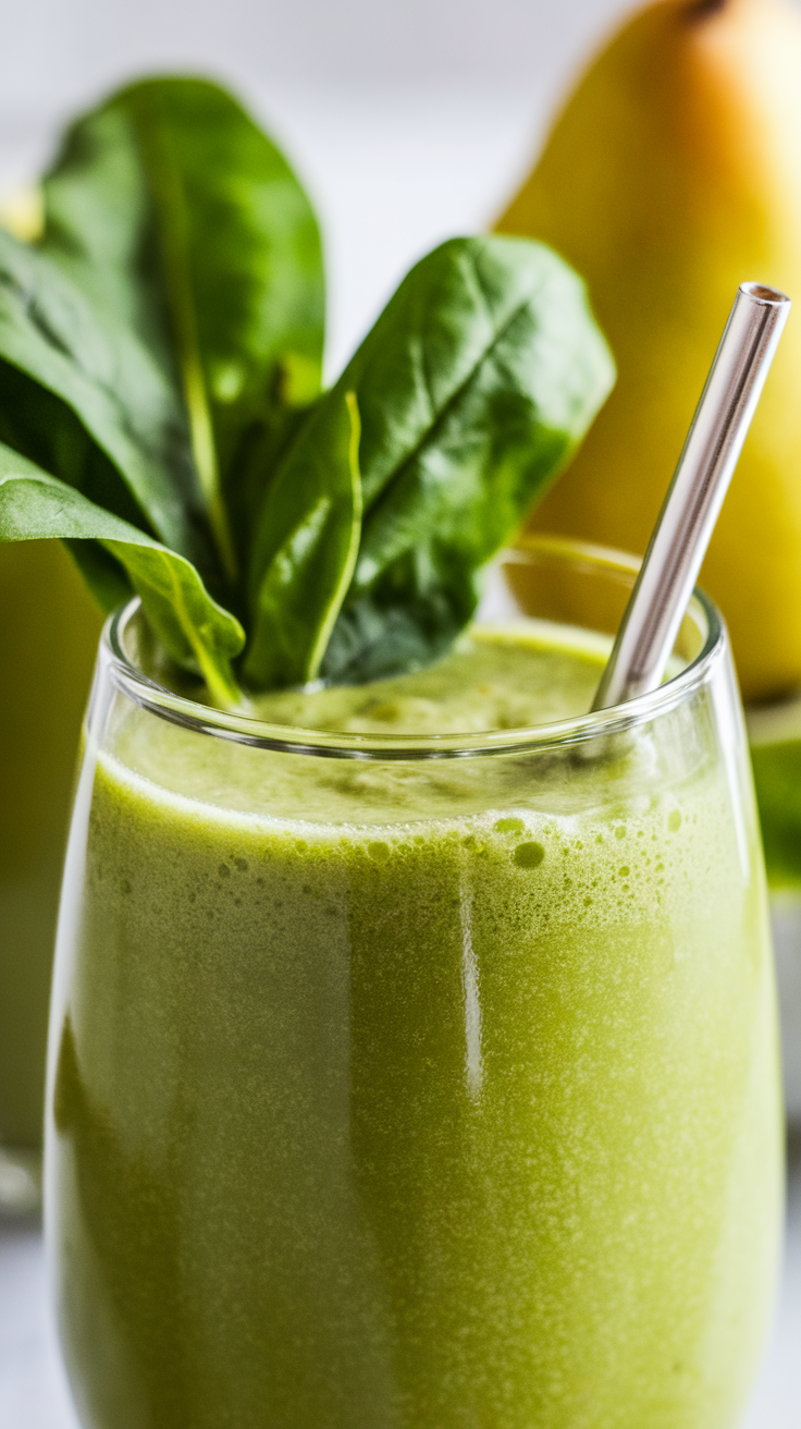 Pear Spinach Smoothie That’s Mild, Creamy, and Easy to Love - pear spinach smoothie ingredients