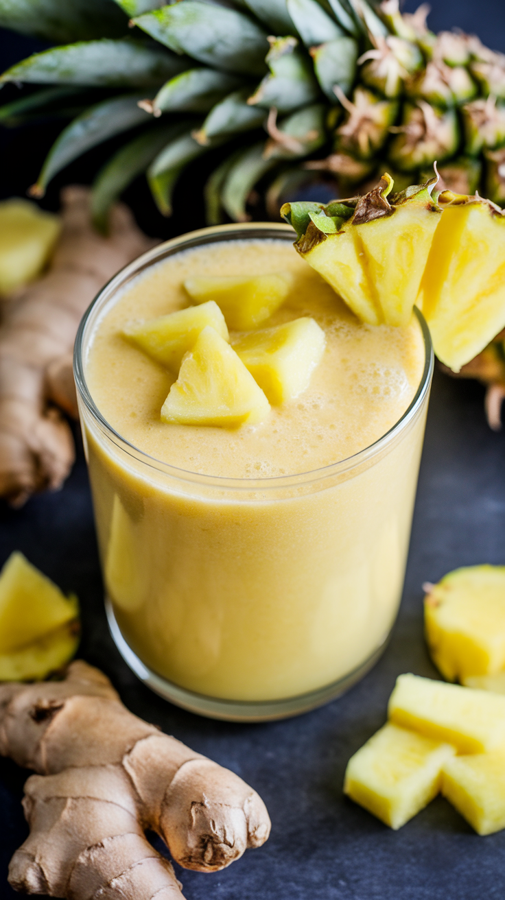 Pineapple Ginger Smoothie for a Fresh Tropical Kick - pineapple ginger smoothie
