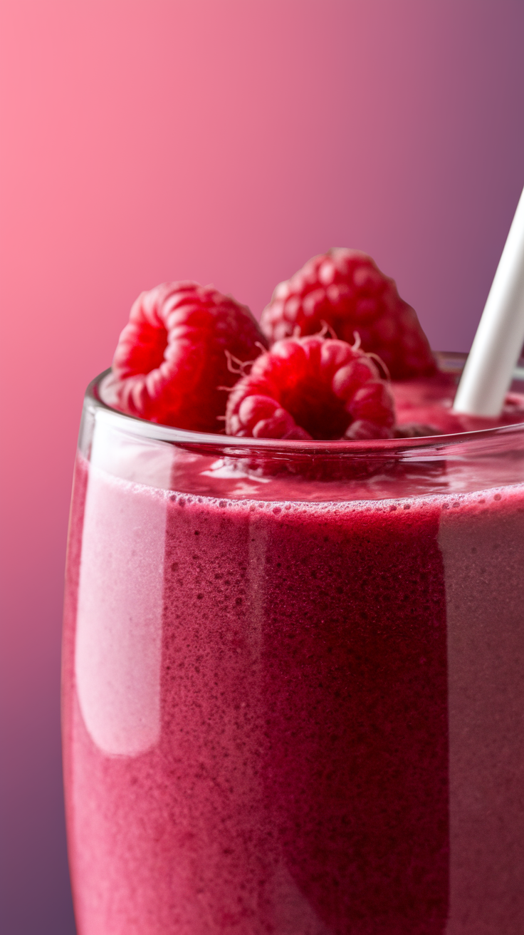 Raspberry Coconut Water Smoothie for a Light Summer Hydration Boost - raspberry smoothie blender