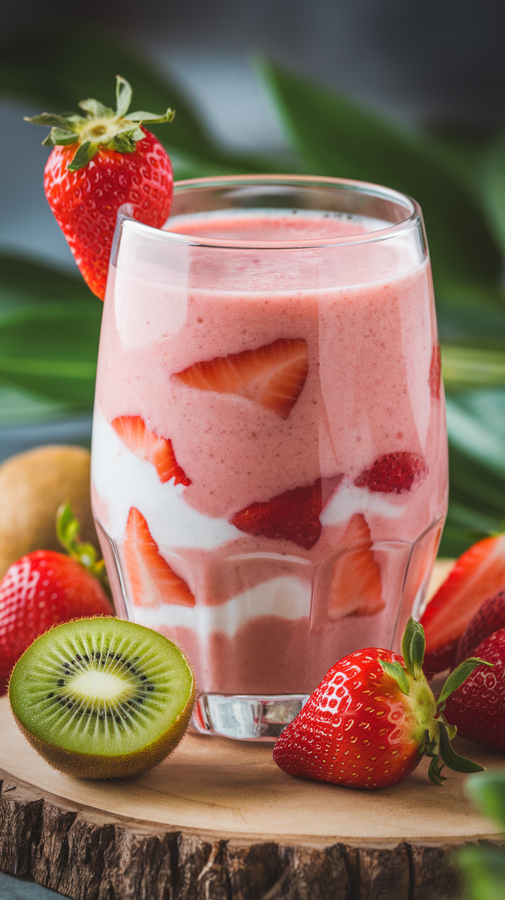 Strawberry Kiwi Smoothie That’s Fresh, Fruity, and Easy - strawberry kiwi smoothie blender