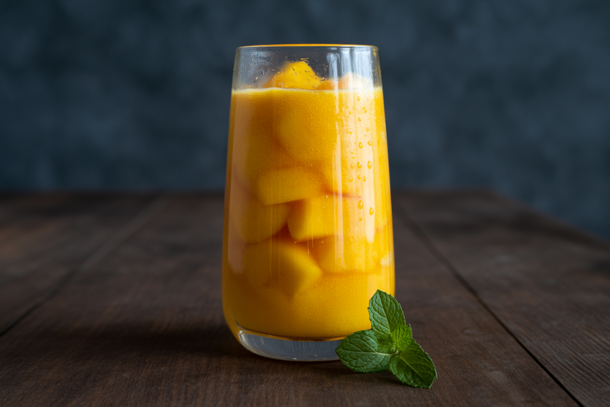Tropical Mango Smoothie - mango smoothie glass