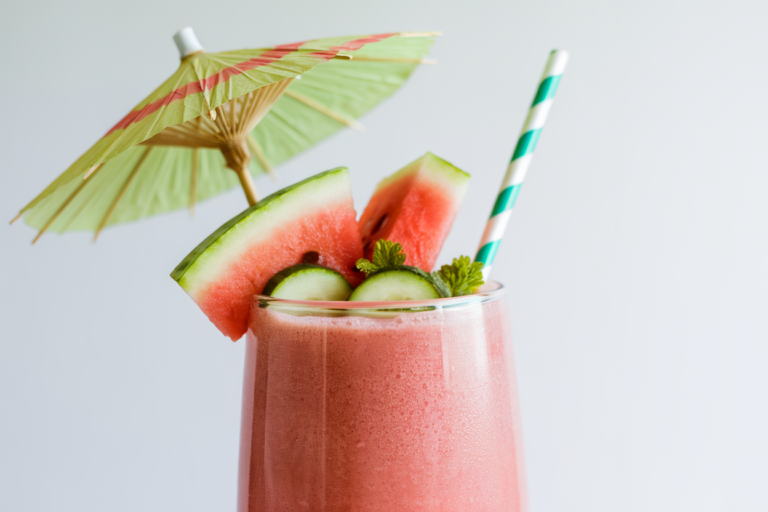 Watermelon Cucumber Smoothie for the Coolest Summer Drink - watermelon cucumber smoothie glass