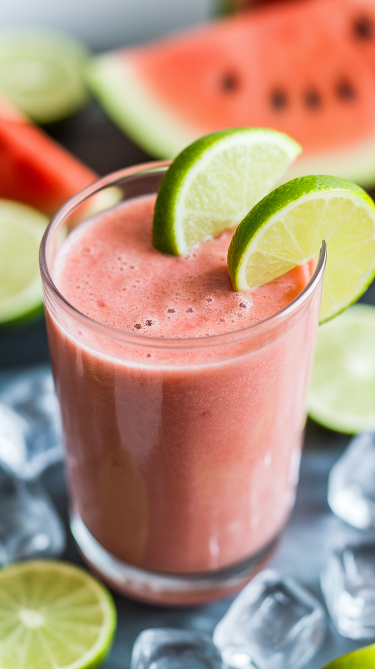 Watermelon Lime Slush Smoothie for a Frozen Summer Drink - watermelon lime smoothie blender