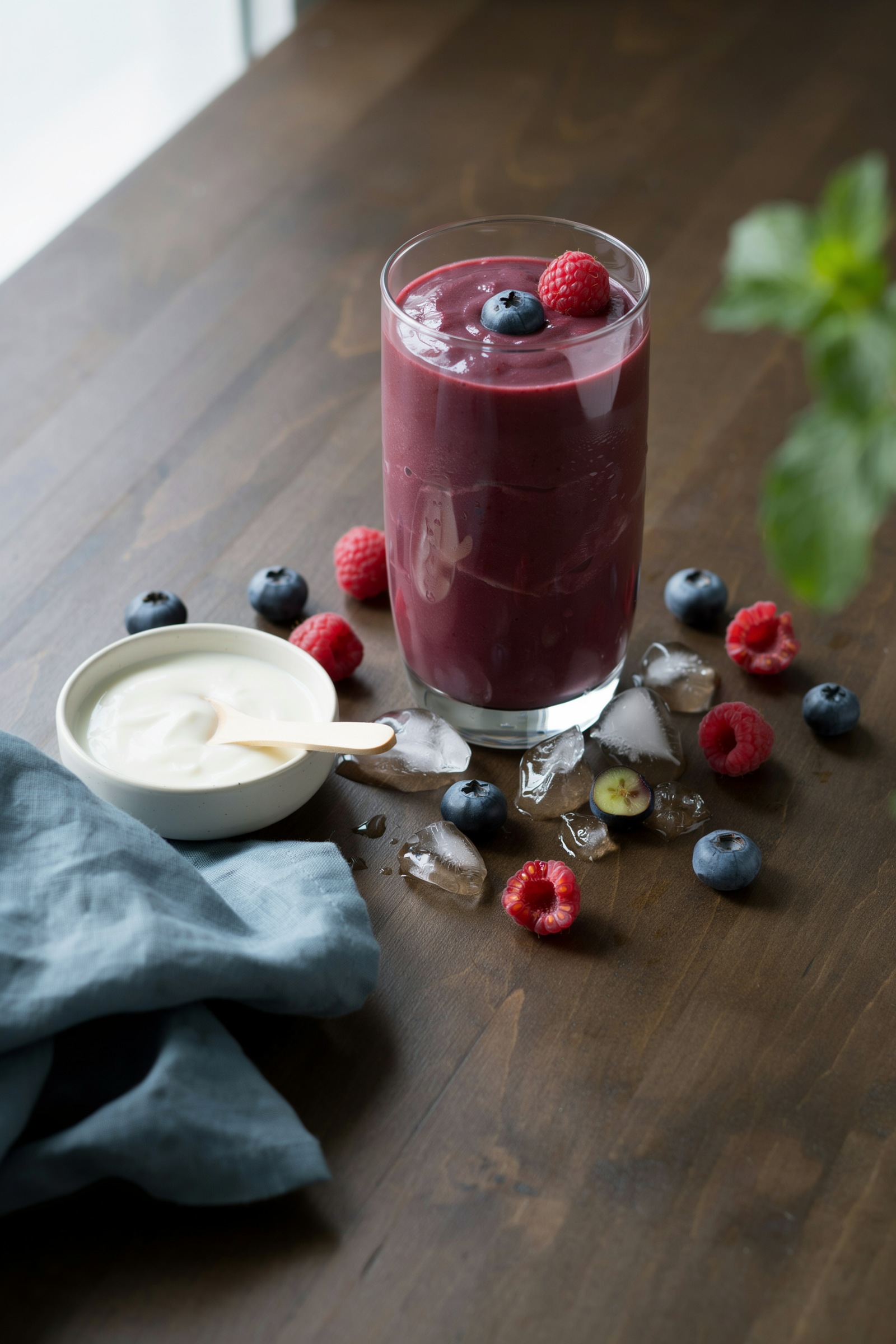 Blueberry Raspberry Yogurt Smoothie That Tastes Creamy
