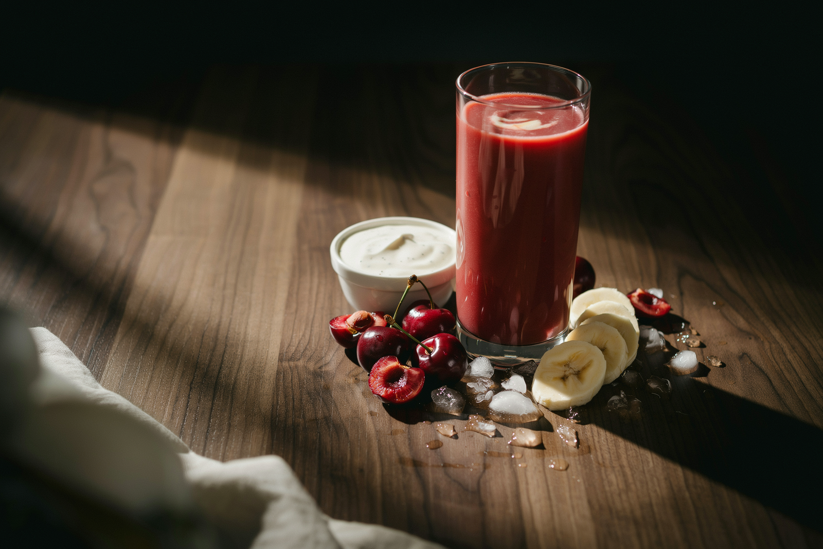 Cherry Banana Smoothie With Vanilla Yogurt