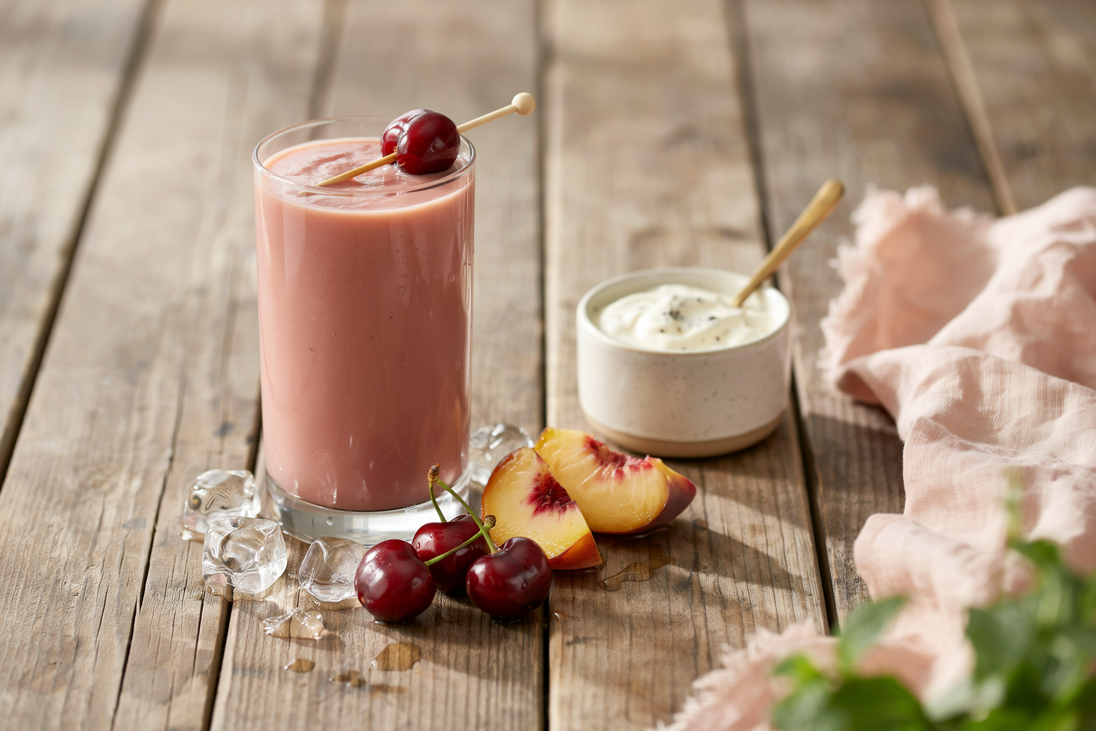 Cherry Peach Vanilla Smoothie