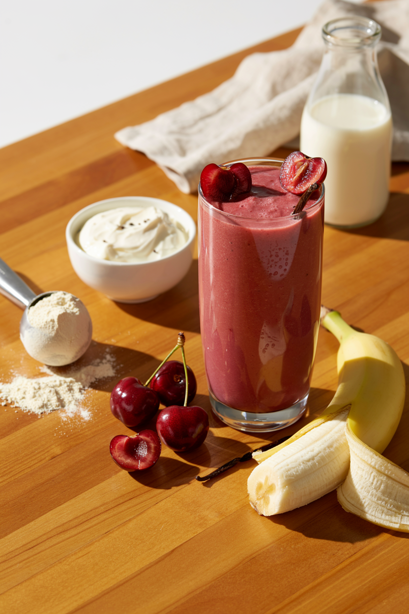 Cherry Vanilla Protein Smoothie for Breakfast