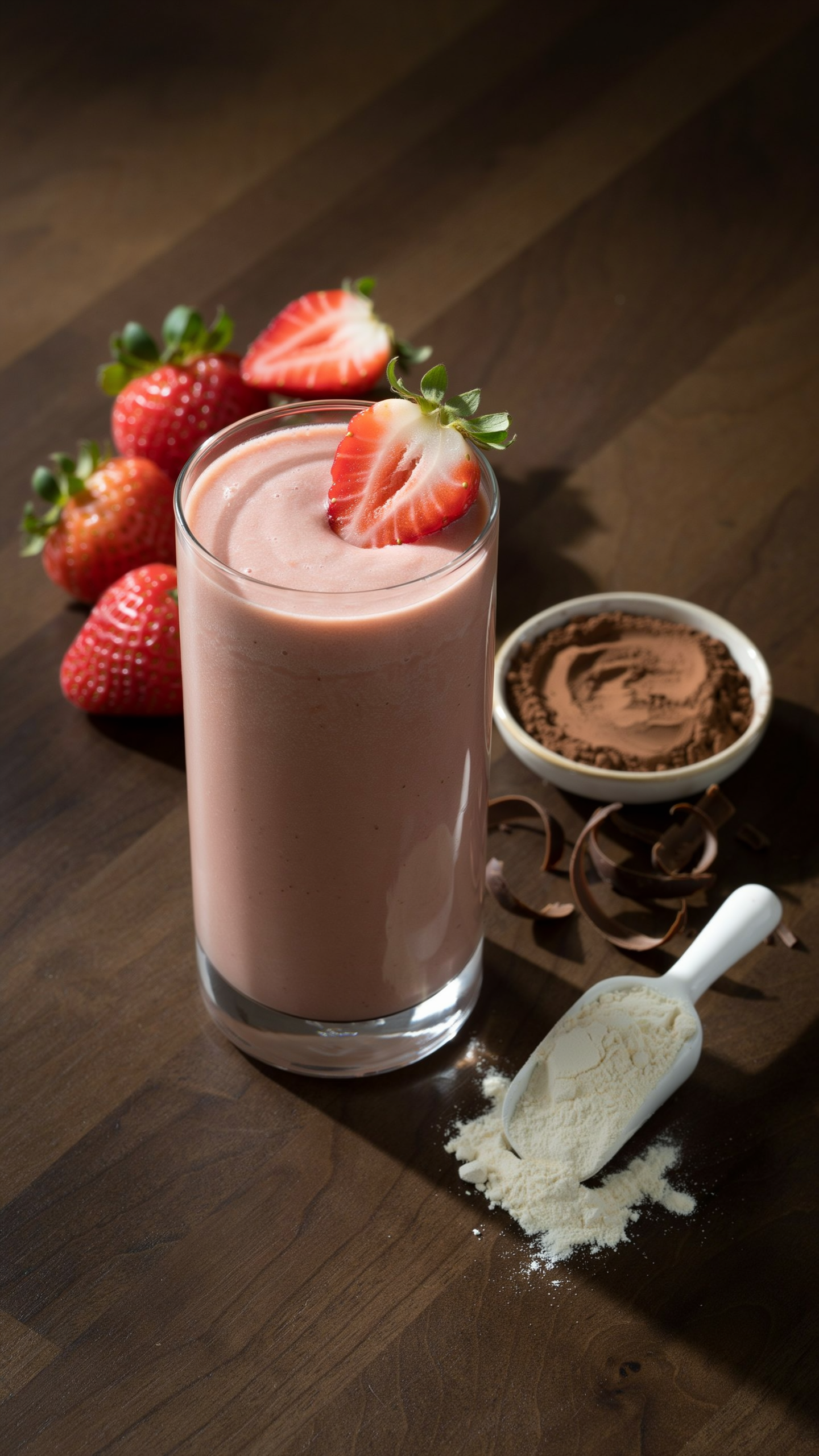Chocolate Strawberry Protein Smoothie