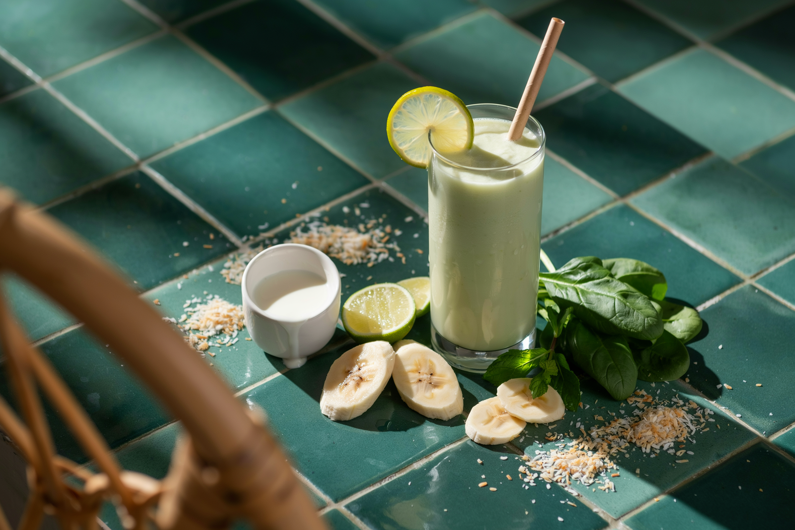 Coconut Lime Green Smoothie for Summer Energy