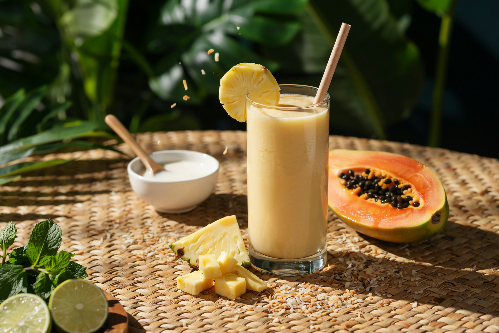 Coconut Pineapple Papaya Smoothie