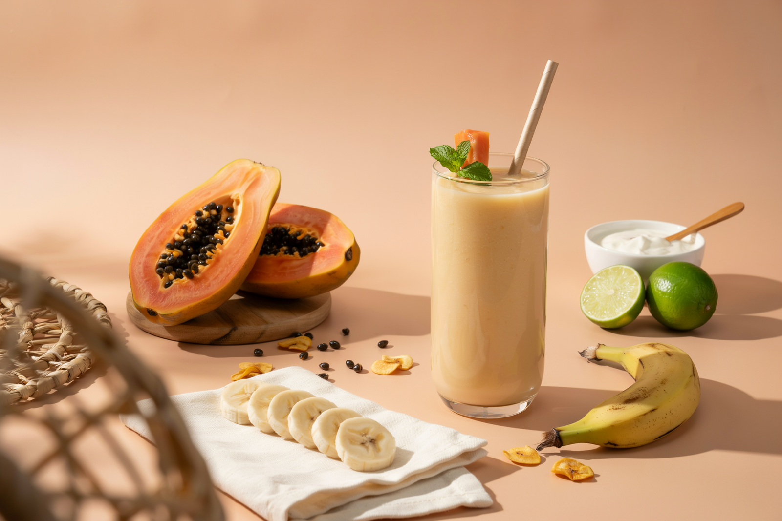 Creamy Papaya Banana Smoothie