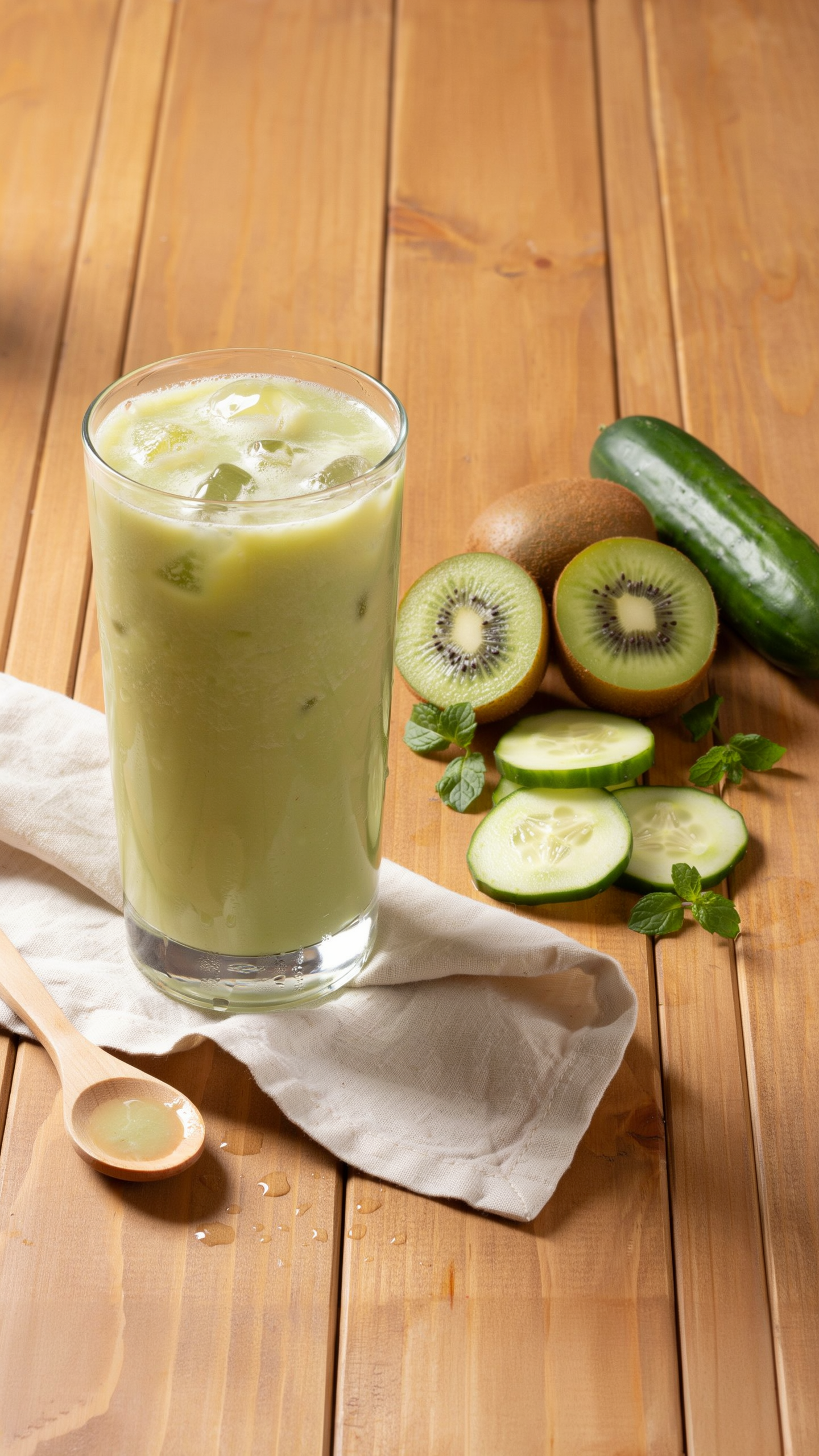 Cucumber Kiwi Green Smoothie for Hot Days