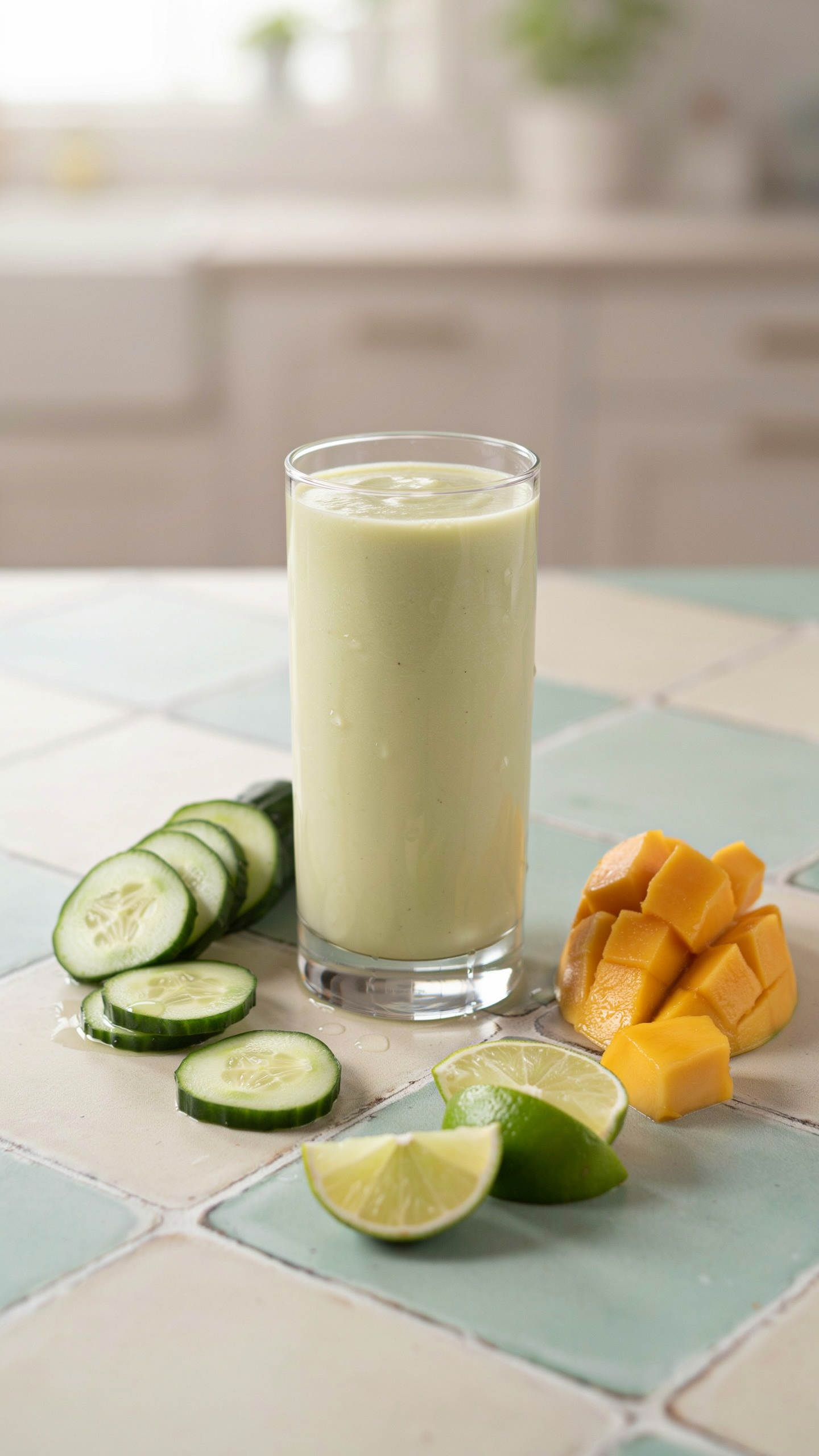 Cucumber Mango Detox Smoothie With Lime