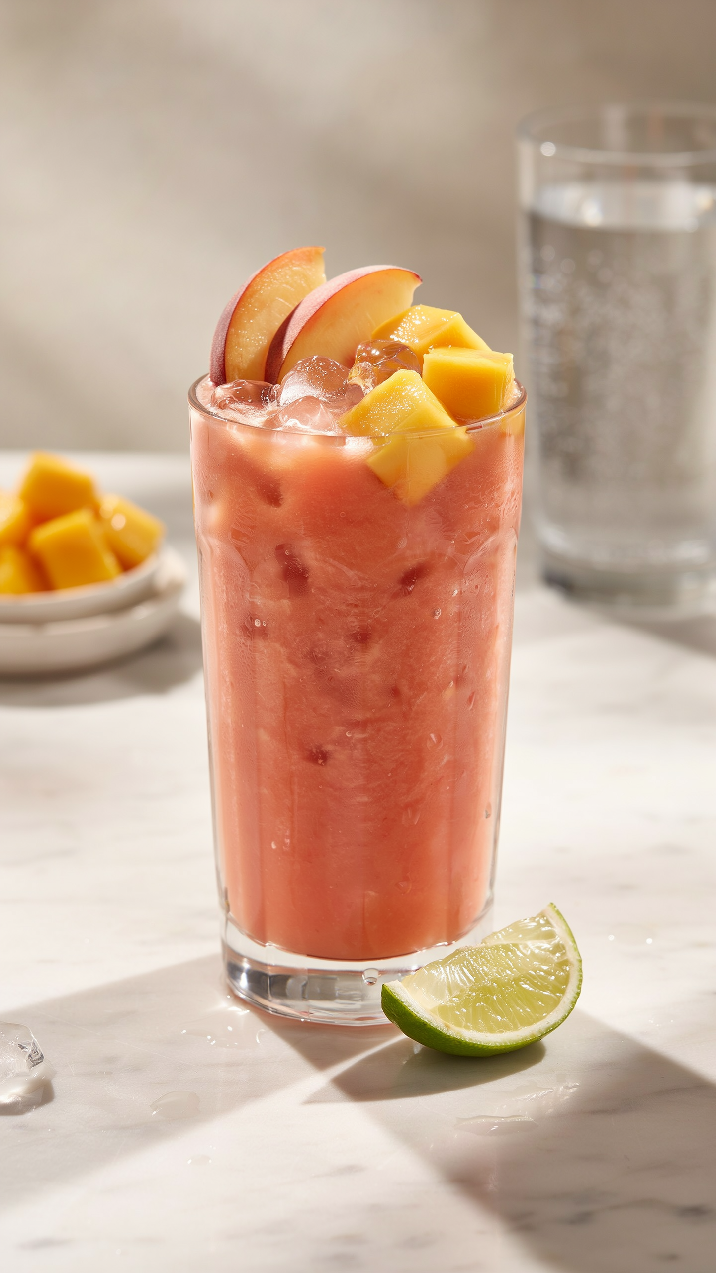 Frozen Peach Mango Smoothie for Hot Days