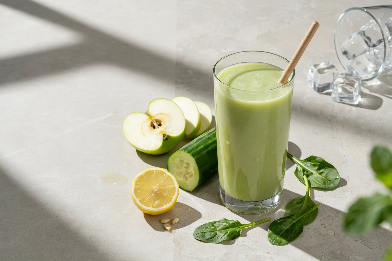 Green Apple Cucumber Smoothie for a Clean Morning