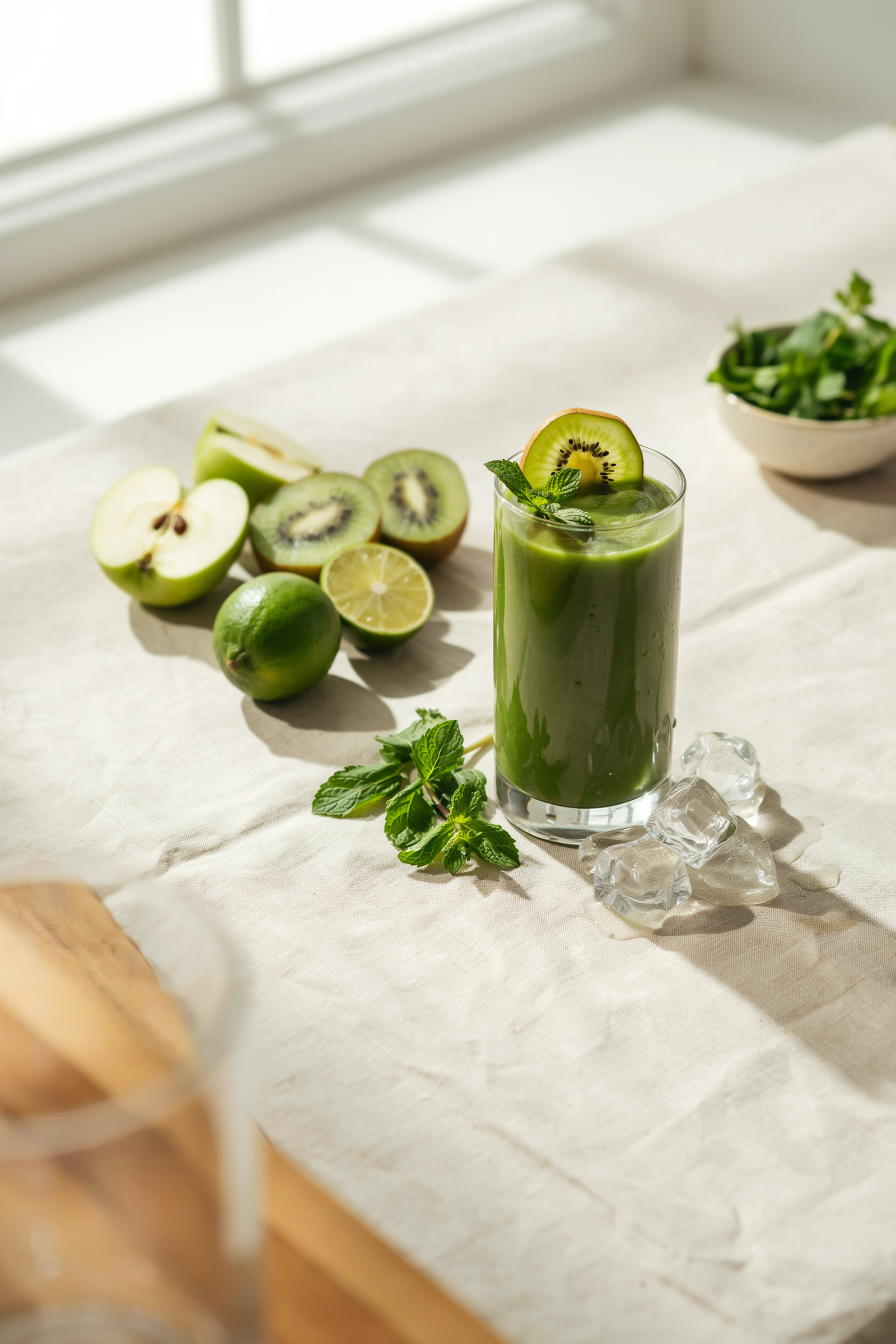 Green Apple Kiwi Smoothie for a Clean Morning