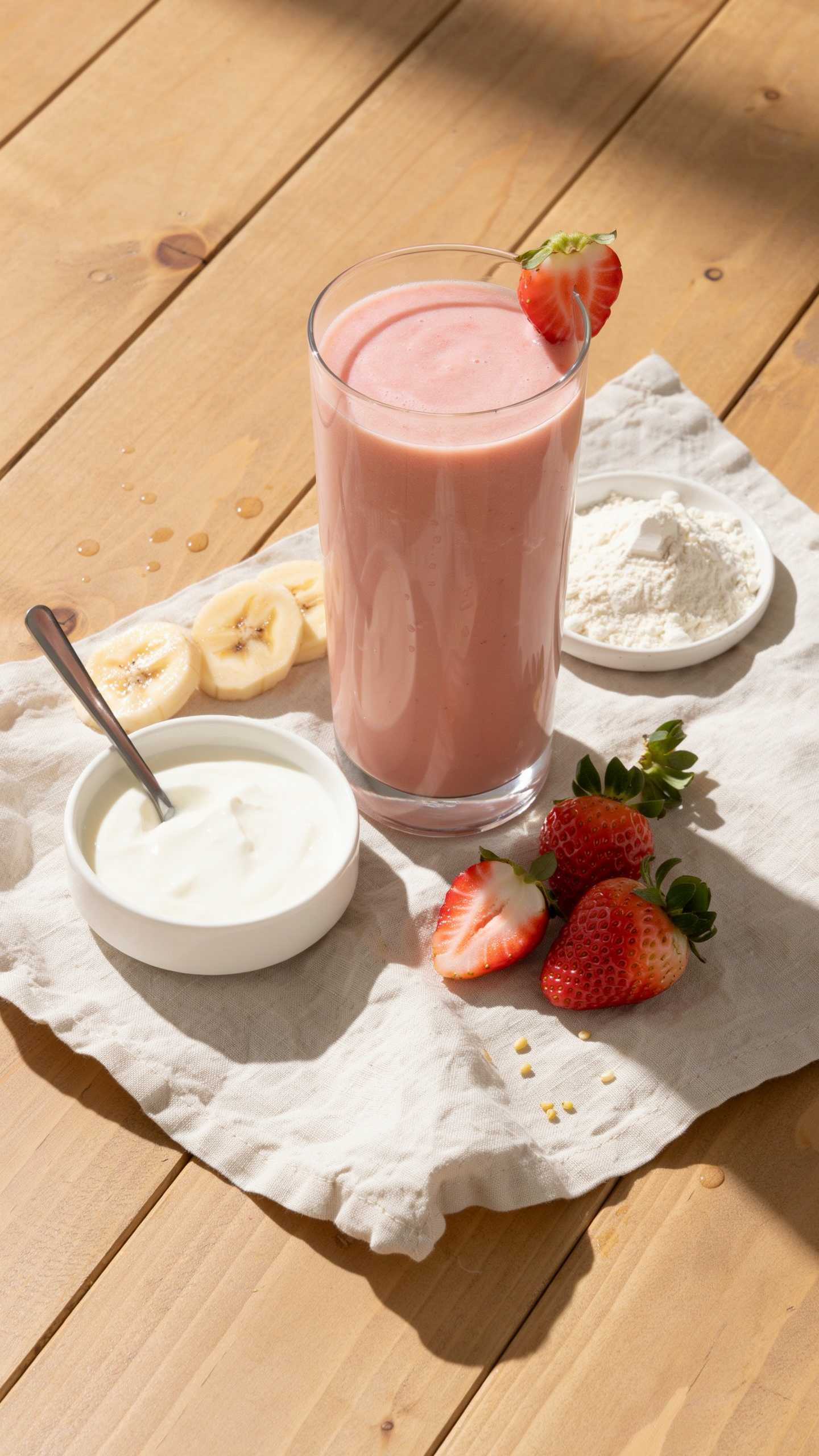 High-Protein Strawberry Banana Smoothie With Greek Yogurt