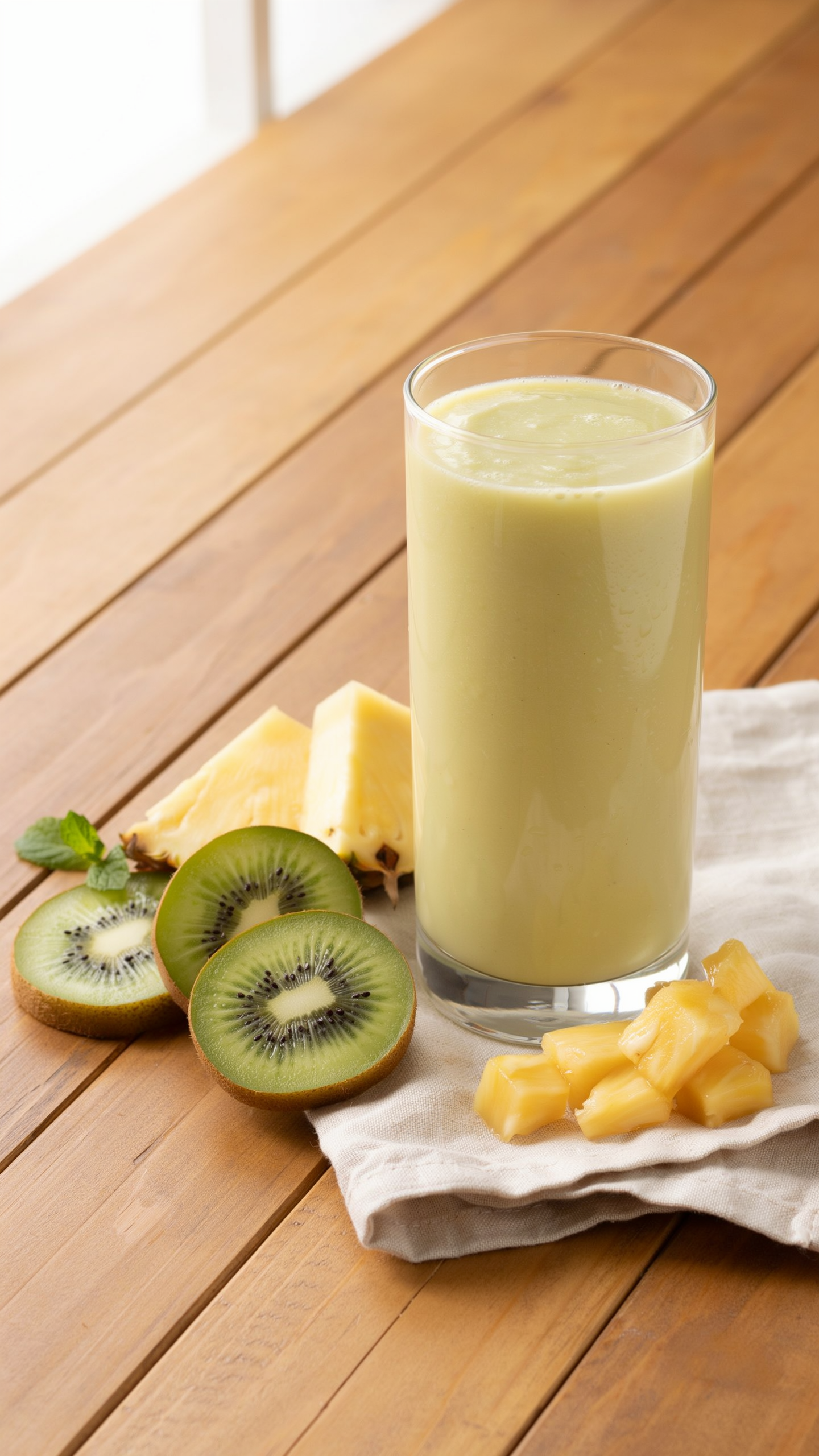 Kiwi Pineapple Green Smoothie for a Fresh Morning