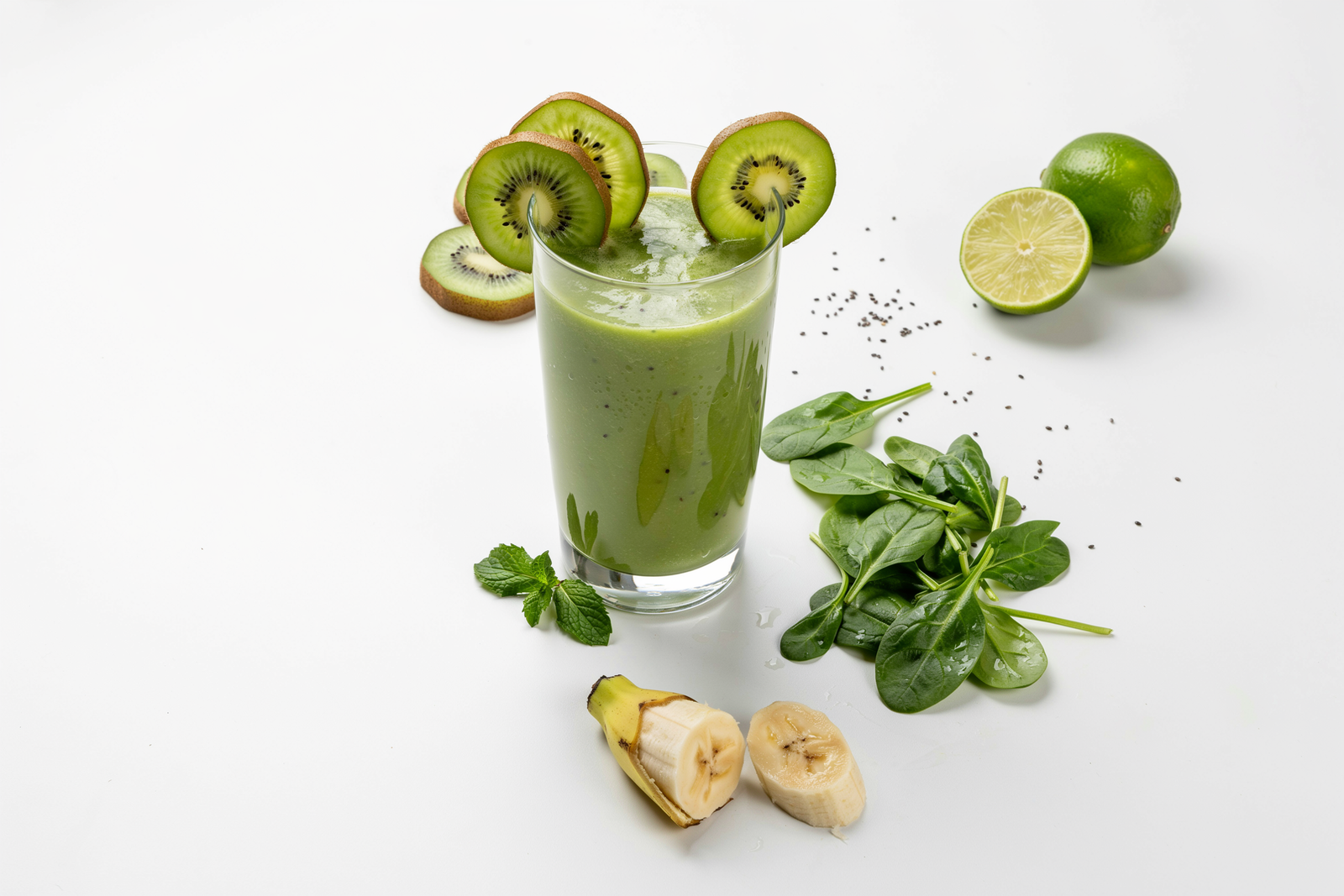 Kiwi Spinach Smoothie With Fresh Tropical Flavor