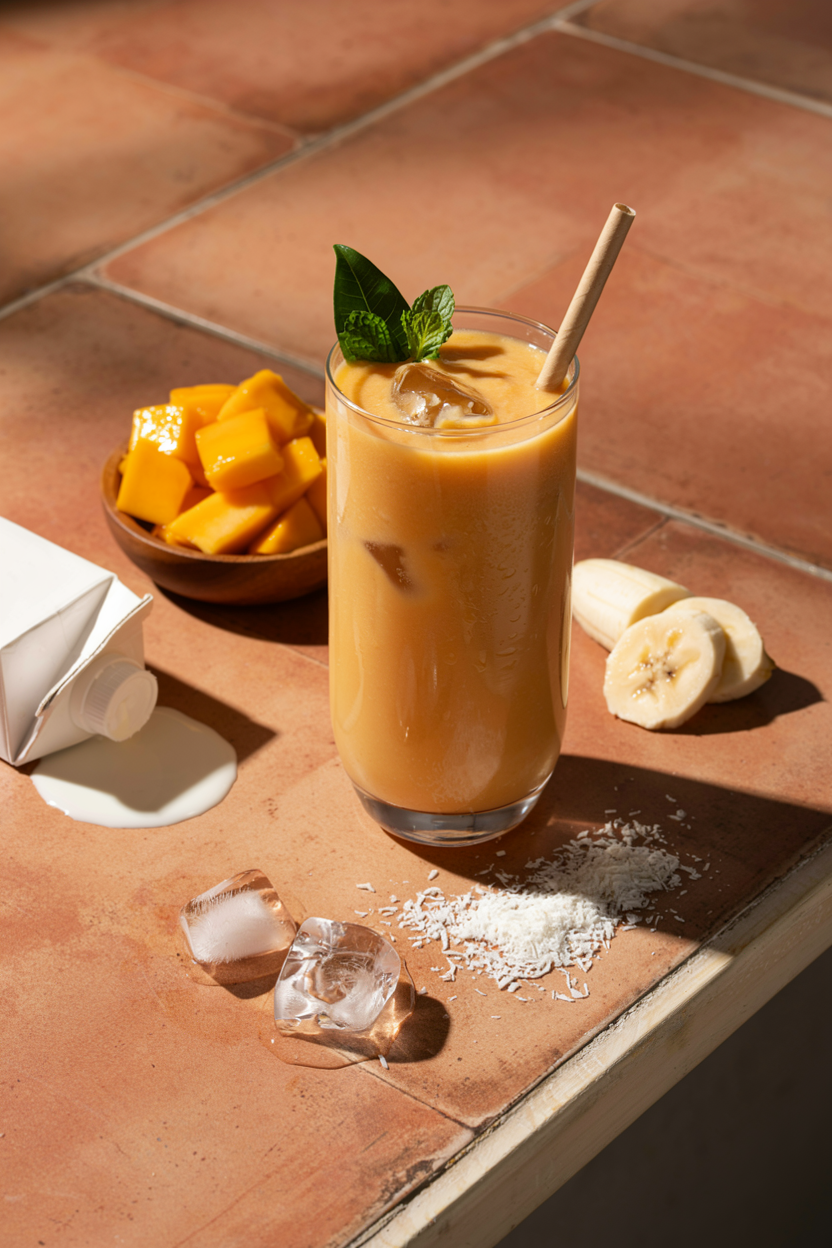 Mango Banana Smoothie With Coconut Milk