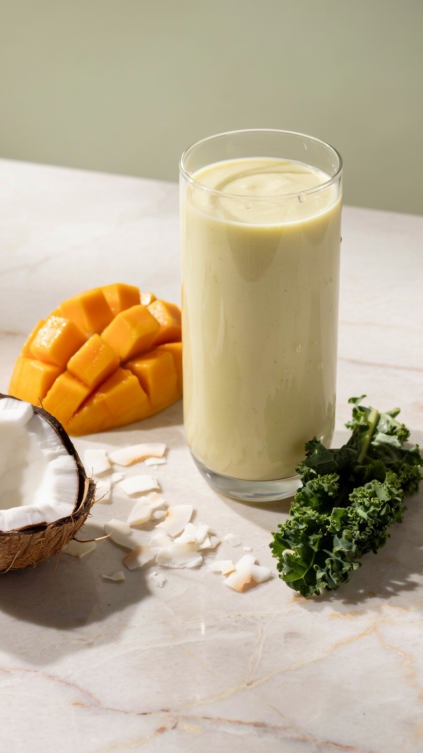 Mango Kale Coconut Smoothie