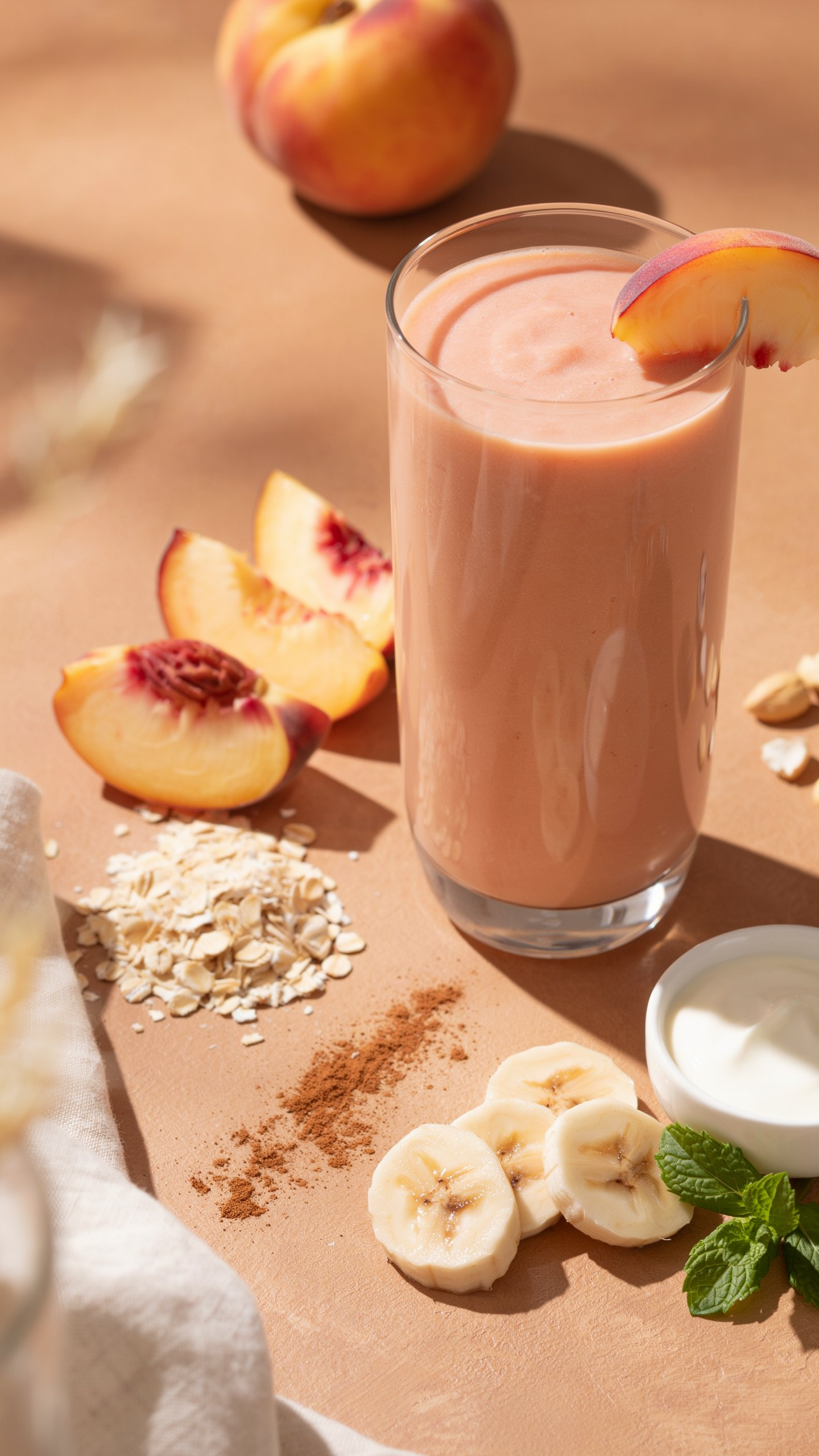 Peach Pie Smoothie That Tastes Like Dessert