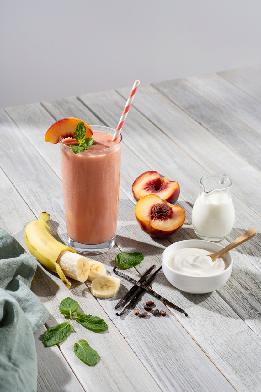 Peach Vanilla Smoothie That Tastes Like Dessert