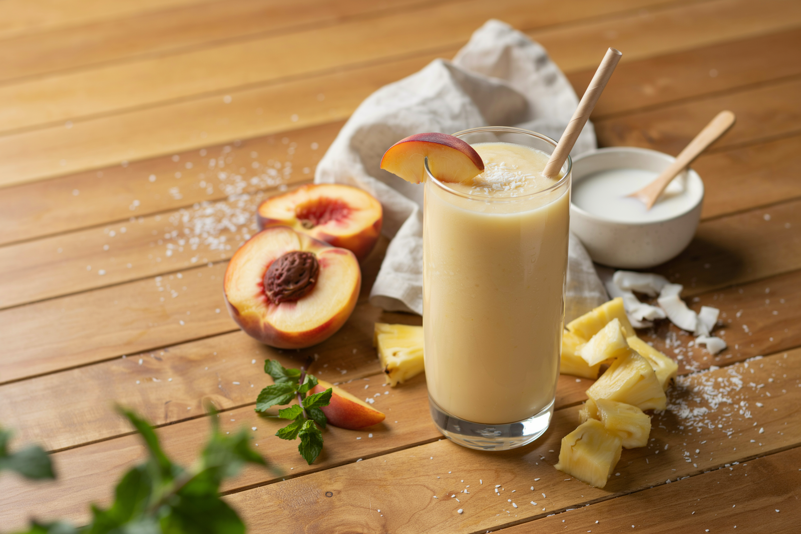 Pineapple Coconut Peach Smoothie