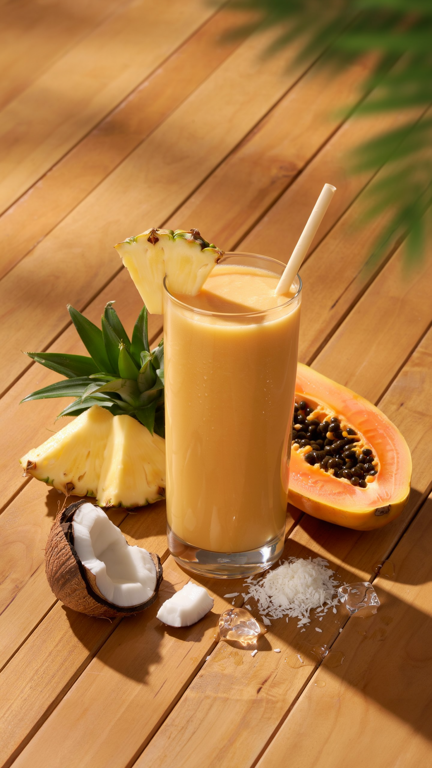 Pineapple Papaya Coconut Smoothie for Summer