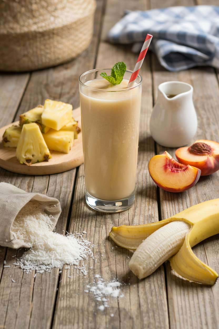 Pineapple Peach Coconut Smoothie