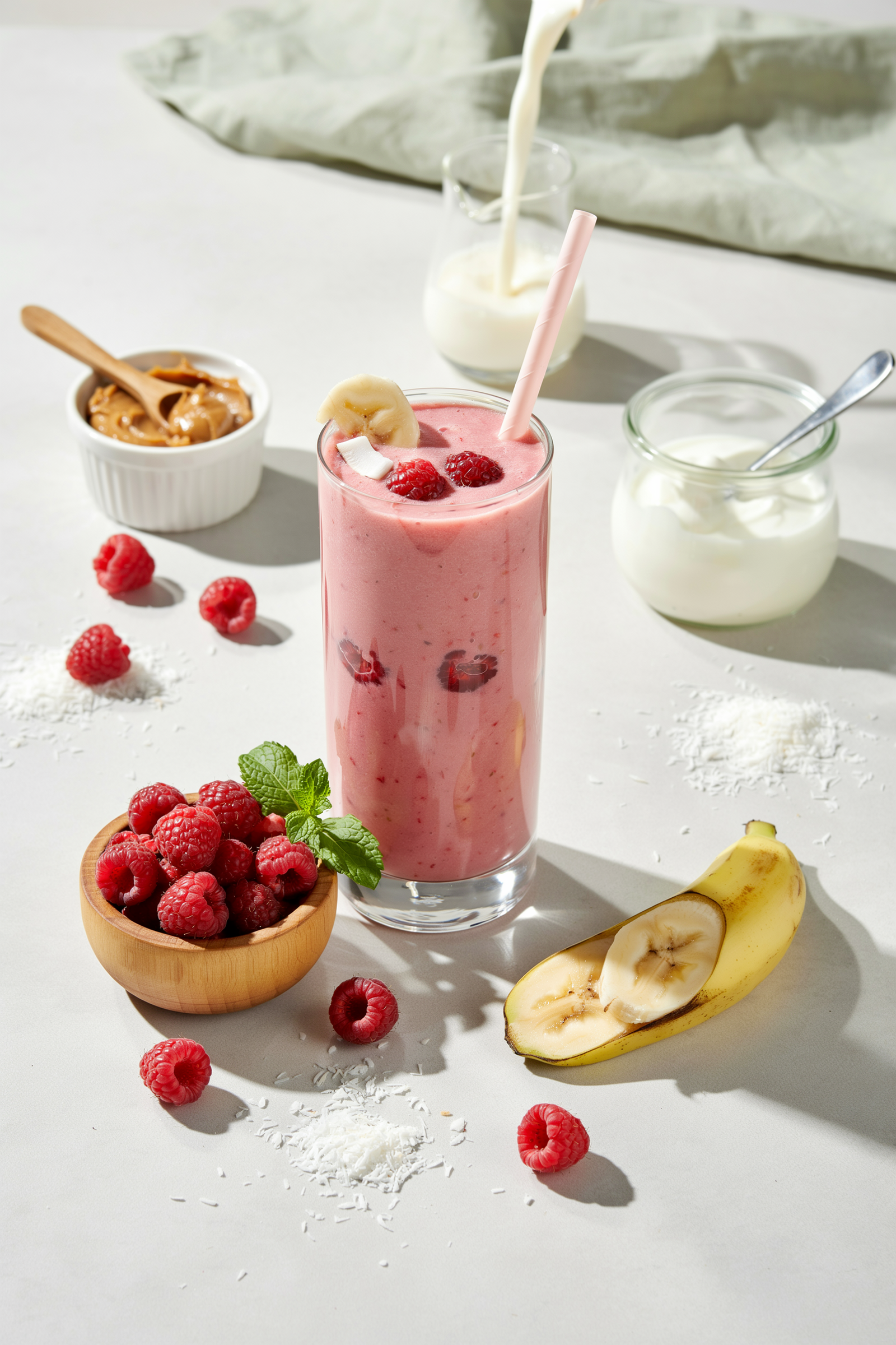 Raspberry Coconut Smoothie for Hot Days