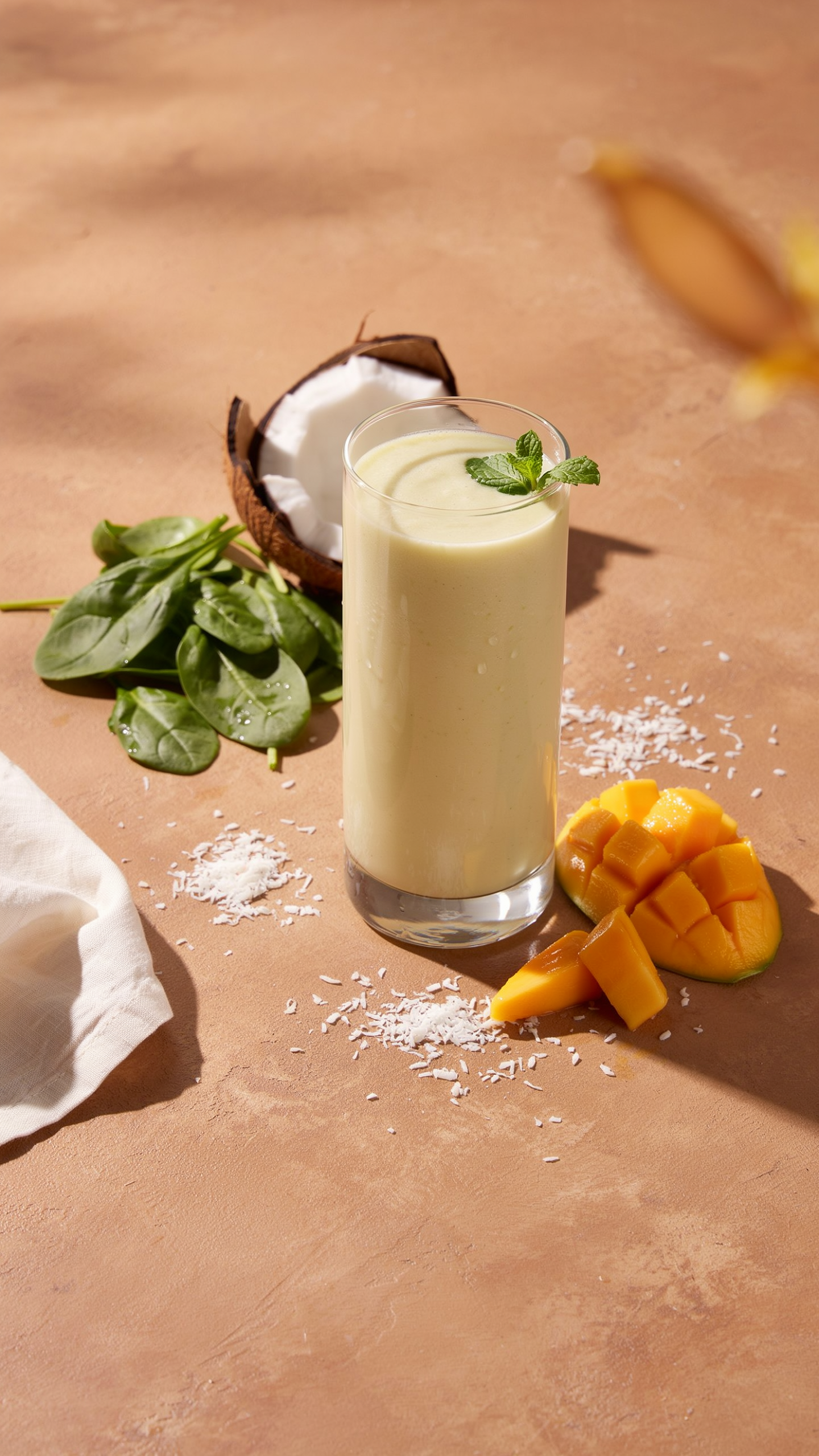 Spinach Mango Coconut Smoothie for Beginners