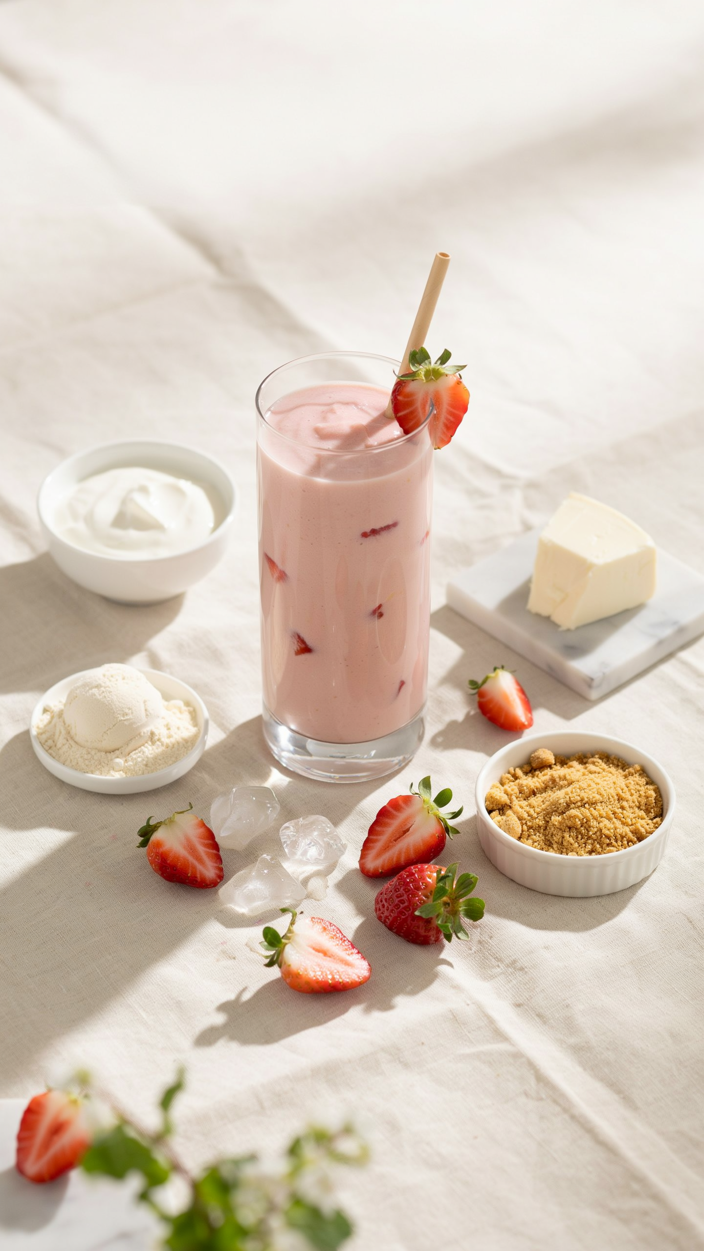 Strawberry Cheesecake High-Protein Smoothie