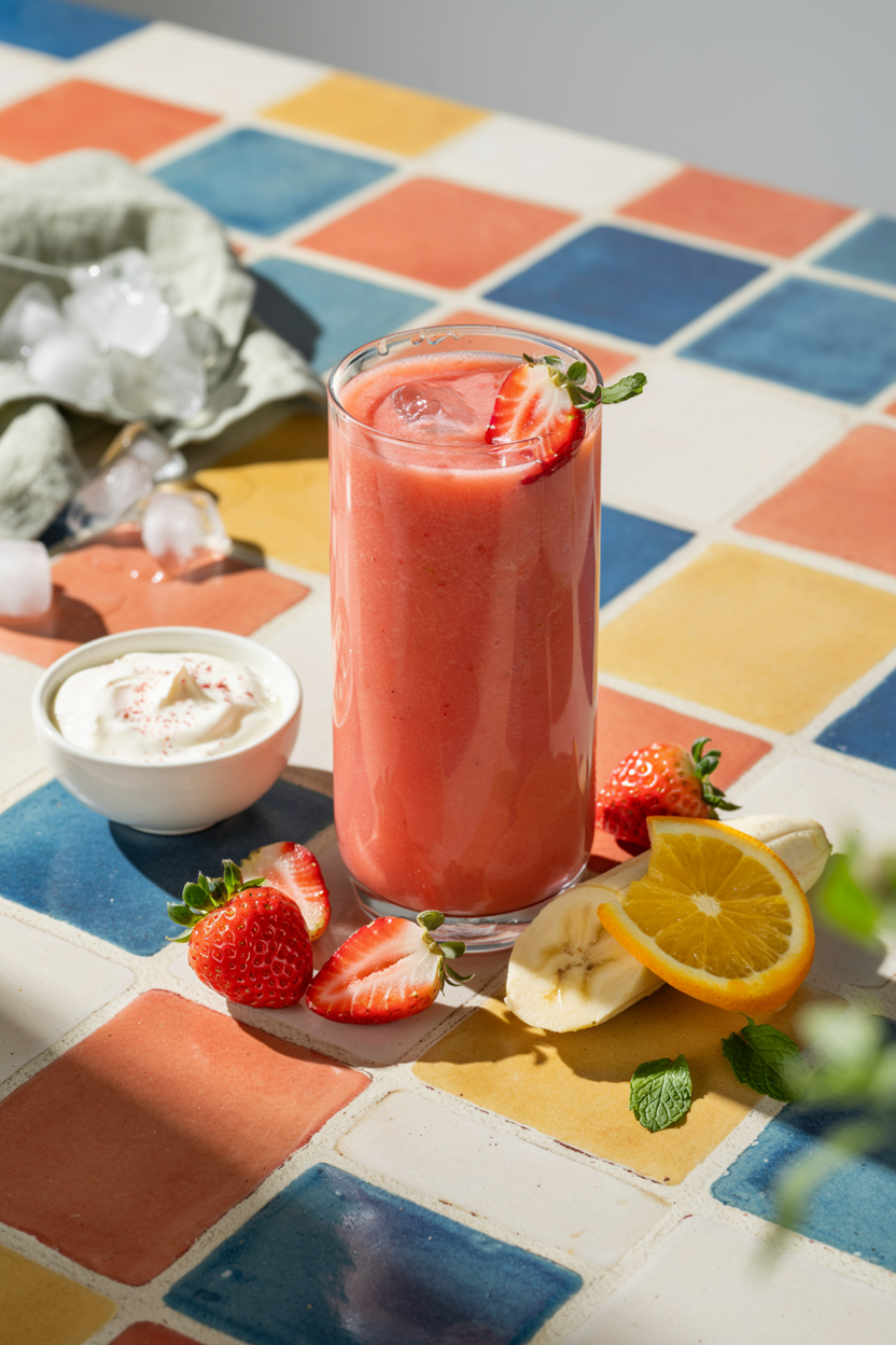 Strawberry Orange Cream Smoothie for a Sweet Snack